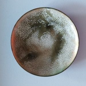 Handcrafted by Bovano of Cheshire Vintage Miniature Enamel Metal Plate